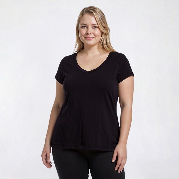 Juniors Plus Eye Candy Short Sleeve V-Neck Tee